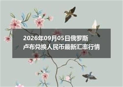 2026年09月05日俄罗斯卢布兑换人民币最新汇率行情