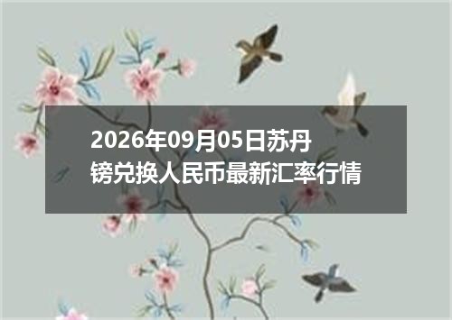 2026年09月05日苏丹镑兑换人民币最新汇率行情