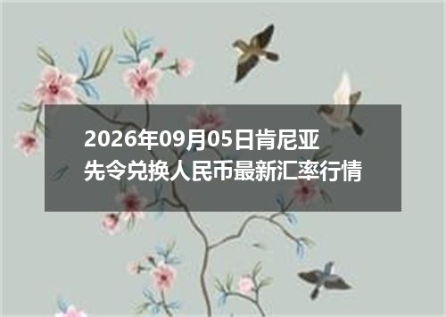 2026年09月05日肯尼亚先令兑换人民币最新汇率行情