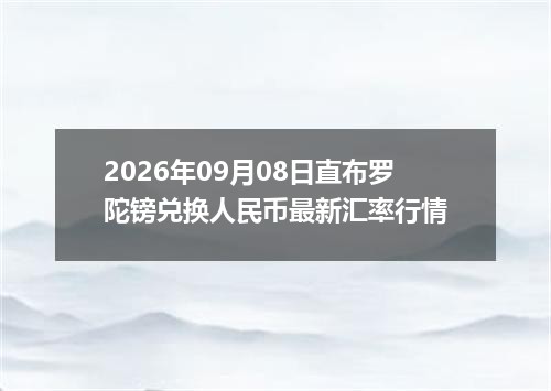2026年09月08日直布罗陀镑兑换人民币最新汇率行情