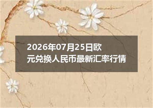 2026年07月25日欧元兑换人民币最新汇率行情