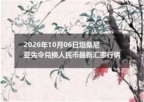 2026年10月06日坦桑尼亚先令兑换人民币最新汇率行情
