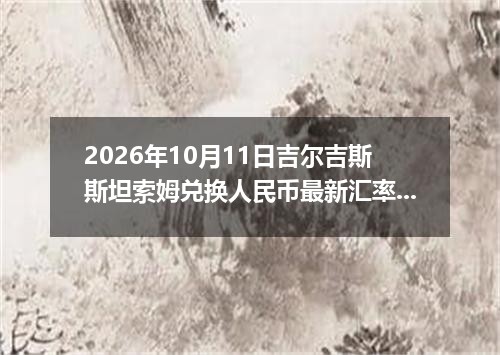 2026年10月11日吉尔吉斯斯坦索姆兑换人民币最新汇率行情