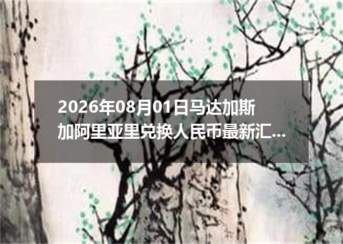 2026年08月01日马达加斯加阿里亚里兑换人民币最新汇率行情