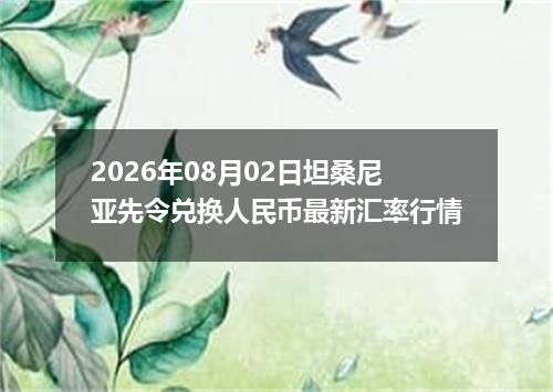 2026年08月02日坦桑尼亚先令兑换人民币最新汇率行情