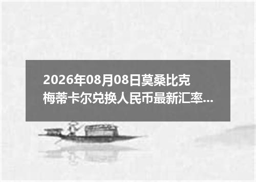 2026年08月08日莫桑比克梅蒂卡尔兑换人民币最新汇率行情