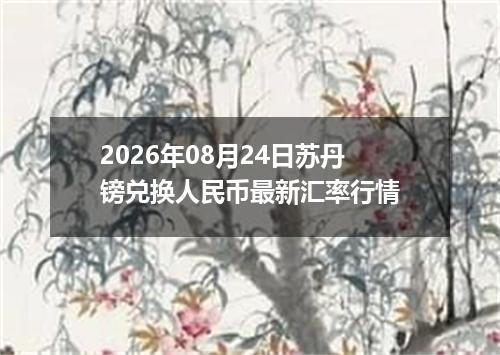 2026年08月24日苏丹镑兑换人民币最新汇率行情