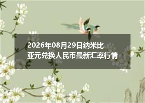 2026年08月29日纳米比亚元兑换人民币最新汇率行情