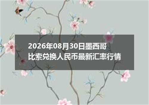 2026年08月30日墨西哥比索兑换人民币最新汇率行情