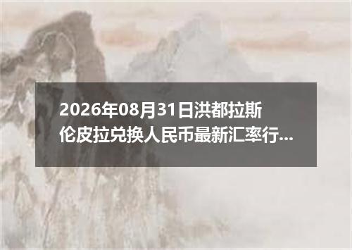2026年08月31日洪都拉斯伦皮拉兑换人民币最新汇率行情